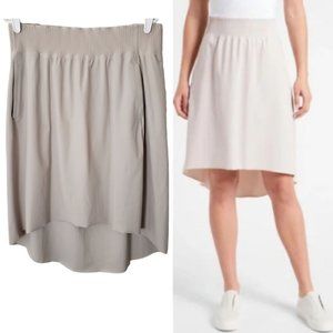 Athleta Cosmic Midi Skirt Cream Pull On Sporty Lightweight Skirt Size Medium